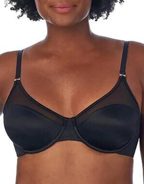 Le Mystere Modern Mesh Unlined Bra 38C Black Underwire T-Shirt 3316 NWT